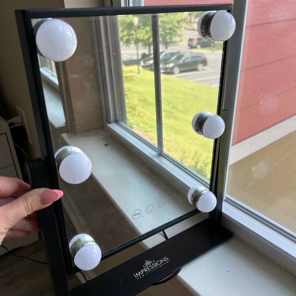 Impressions Black Vanity Mirror with LED Lights